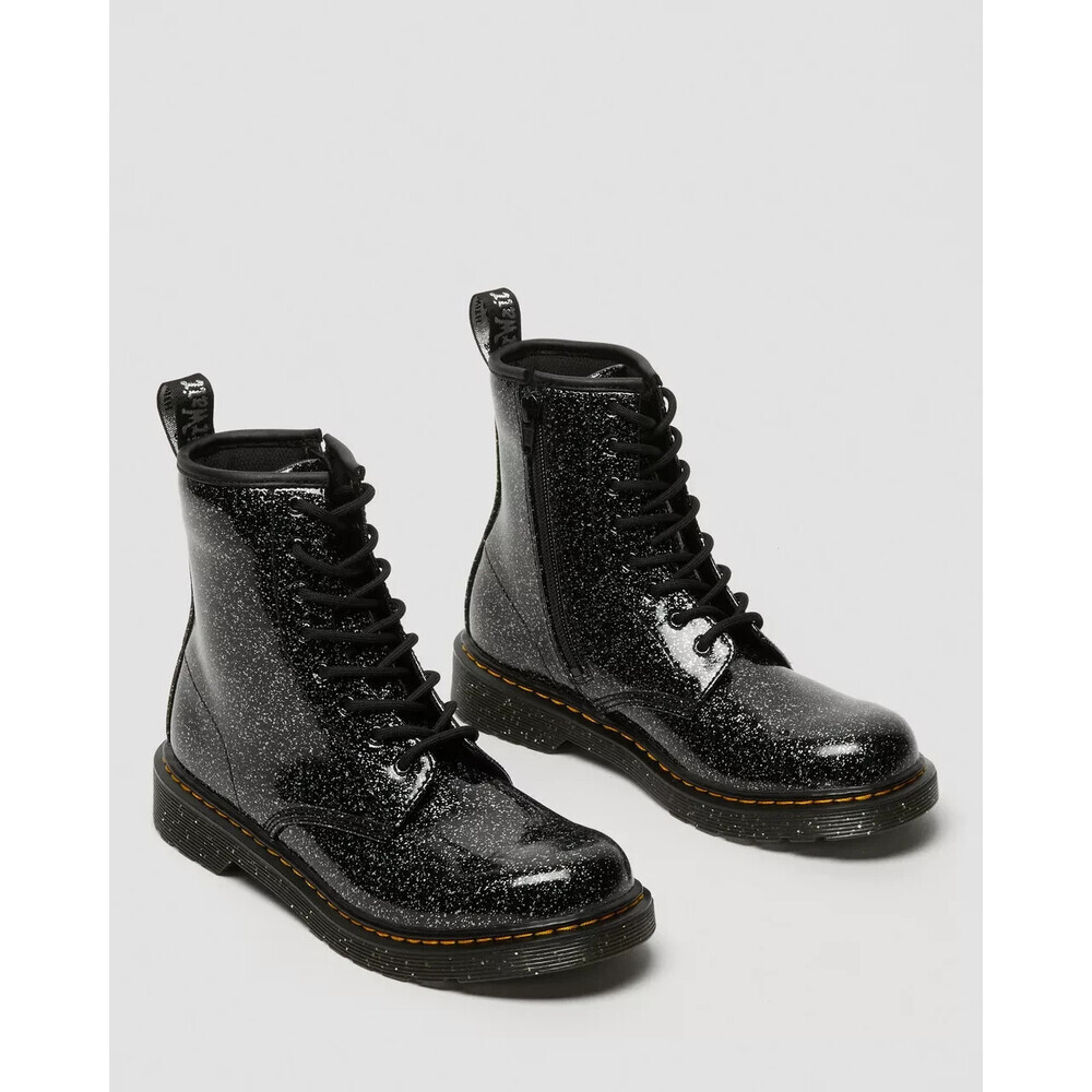Dr. Martens 1460 27053001 Boots Youth US W7/M6 Black Glitter Side Zipper GAL999